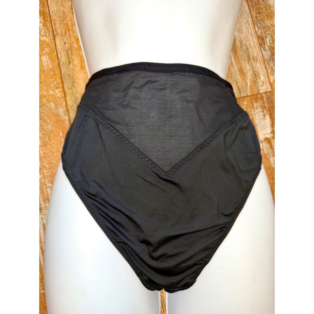 Savage X Fenty Rihanna Black High Waist Mesh Thong Lingerie Large